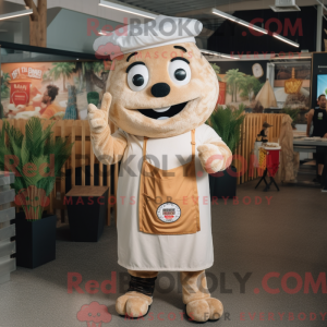 Mascot character of a Beige...