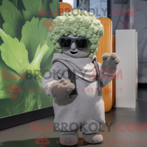 Maskot-karakter av en grå...