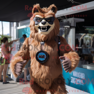 Mascot character of a Brown...