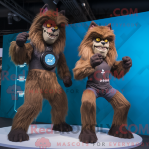 Mascot character of a Brown...