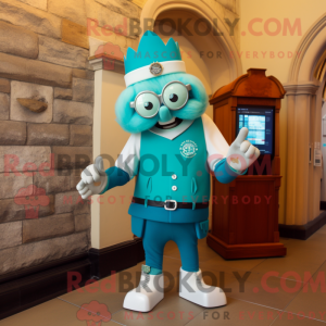 Mascot character of a Cyan...