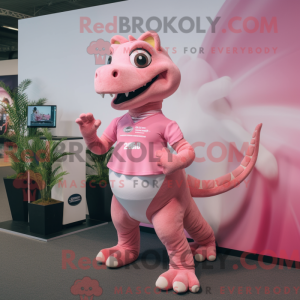Maskotkarakter af en Pink...