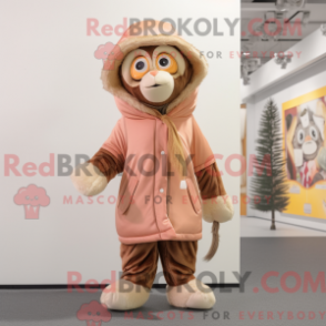 Característica da máscara de um macaco-capuchinho fersken com parka e skjerf - Mascotes Macacos Capuchinhos - RedBrokoly.com