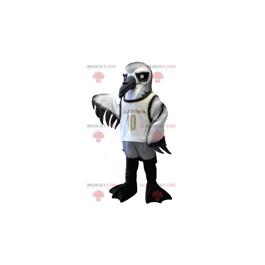 Mascot pájaro de mar gris blanco y negro - Redbrokoly.com