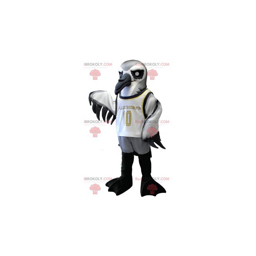 Mascote pássaro marinho cinza branco e preto - Redbrokoly.com Mascote pássaro marinho cinza branco e preto - Redbrokoly.com