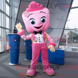 Maskot karakter af en Pink...