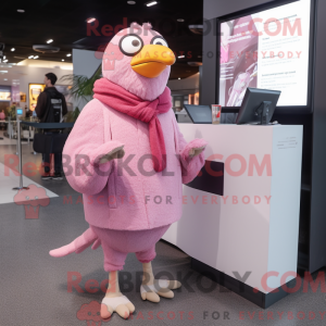 Maskottchenfigur einer rosa...