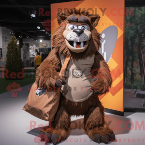 Mascot character of a Brown...