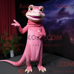 Maskotkarakter af en Pink...