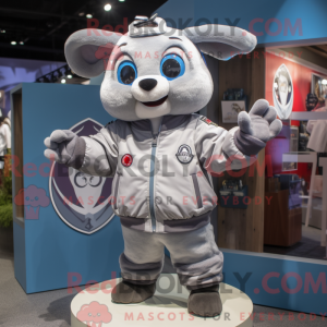 Maskot karakter af en grå...