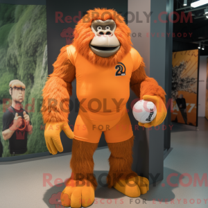 Maskotkarakter af en orange...
