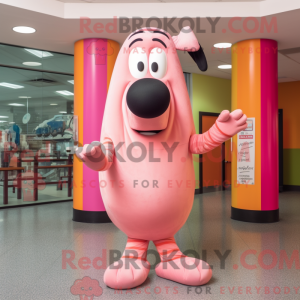 Mascot character of a Pink...