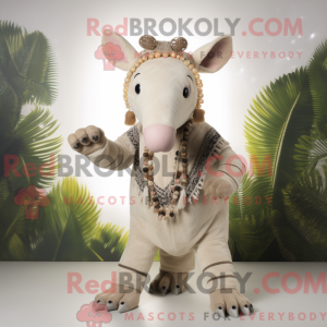 Mascot character of a Beige...