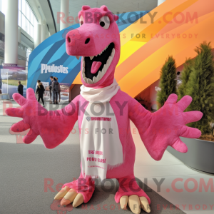 Maskottchen eines rosa...