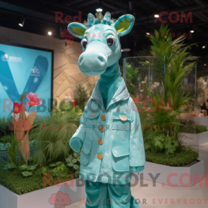 Mascot character of a Cyan...
