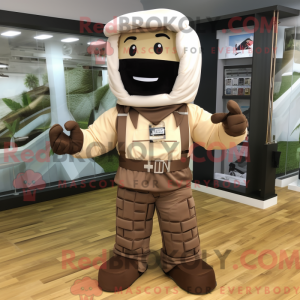 Mascot character of a Beige...