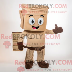 Maskot karakter af en beige...