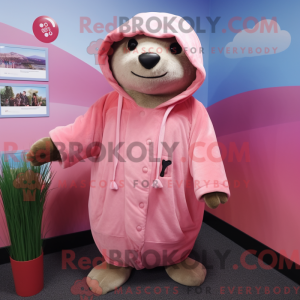 Mascot character of a Pink...