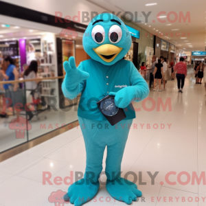 Mascot character of a Teal...