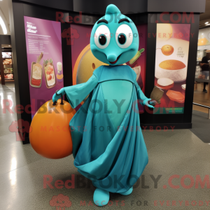 Mascot character of a Teal...