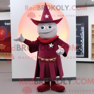 Maskotfigur af en rødbrun...