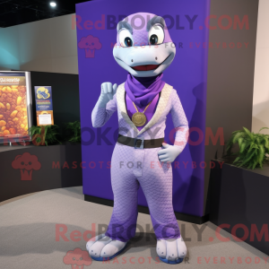 Mascottekostuum lavendelpython met tanktop en zakdoekjes - Python-mascottes - REBROKO_403757 - RedBrokoly.com