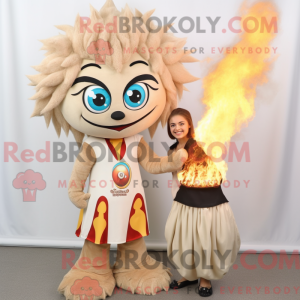 Maskotkarakter av en beżowy...