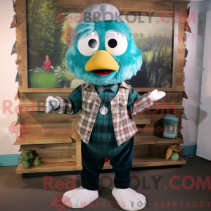 Mascot character of a Teal...