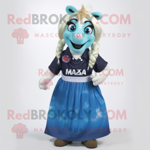 nan Mare mascot costume character dressed with a Maxi Skirt and Suspenders