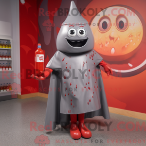 Maskot karakter af en grå...
