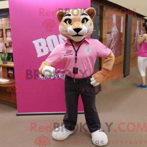 Mascot character of a Pink...
