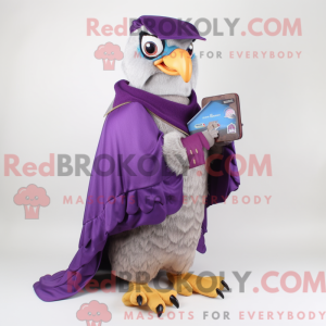Maskot-karakter av en lilla...