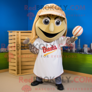 Mascot character of a Beige...
