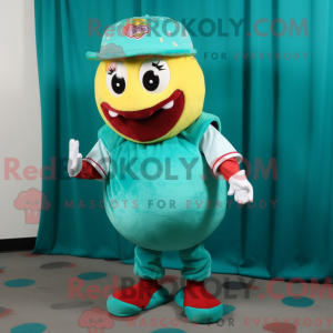 Postava maskota tyrkysového...