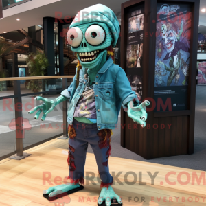Mascot character of a Teal...