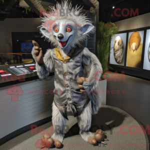 Maskot karakter af en sølv...