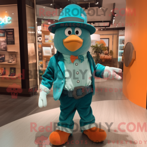 Mascot character of a Teal...