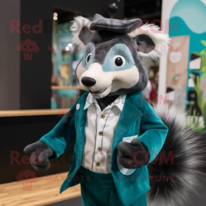 Teal Skunk mascotte kostuum...