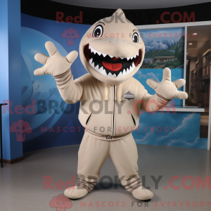 Mascot character of a Beige...