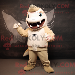 Maskot karakter af en beige...