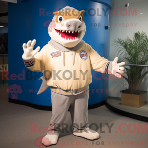 Mascot character of a Beige...