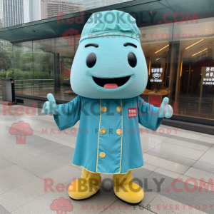 Mascot character of a Cyan...