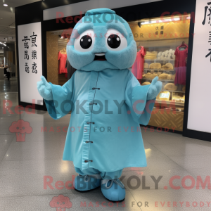 Mascot character of a Cyan...