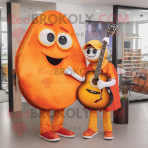 Orange Pizza Slice mascot costume character dressed with a Mom Jeans and Briefcases