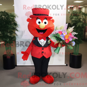 Maskot postava červené...