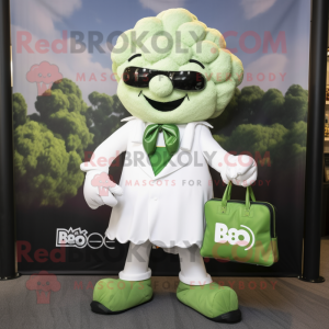 Hvid Broccoli maskot...