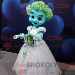 Maskot karakter af en cyan...