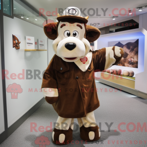 Mascot character of a Brown...