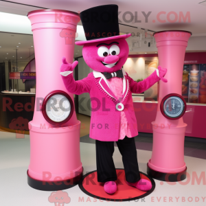 Maskottchen eines rosa...