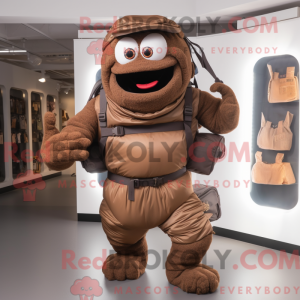 Mascot character of a Brown...